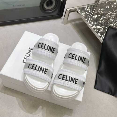 冲量价: Celine夏季厚底凉鞋必爆款。 厚底搭配赛 琳标配文字织带LOGO鑫让鞋子更带时尚感，小个子的夏日必备，瞬间增高8cm+。搭配裙子和牛仔裤wud刷街