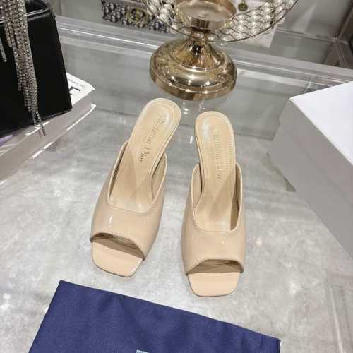 出厂 Dior 迪奥 2024春夏走秀新款Tribales高跟鱼嘴露趾女鞋 CD明星同款时尚真丝烫钻交带珍珠跟字母logo五金扣凉拖鞋 市面顶级高端版本材质:原