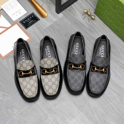 商品商标：Gucci 古驰 休闲套脚皮鞋 正码码数 38-45 商品材料：精选牛皮拼接印花鞋面 牛皮内里 原版大底