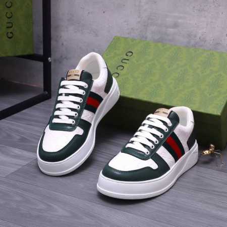 商品商标：Gucci 古驰 休闲鞋 正码码数 38-44 商品材料：精选 头层牛皮鞋面，舒适透气内里。原版大底 - 点击图像关闭