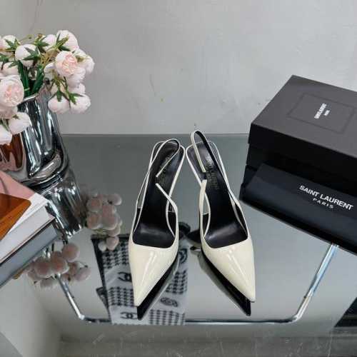 SAIN* LAURENT 圣罗兰YSL 链条高跟凉鞋经典logo字母设计，上脚超美，原版1:1开模，官网同步 面料：高定漆皮 垫脚：进口羊皮 鞋底：意大利真皮