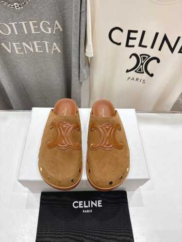 高版本出厂 Celine*塞琳2025Ss春夏新款勃肯复古半包拖鞋高级感十足 网红Ins种草神器、非常复古风、气场十足单品、设计风格非常新颖、高档且非常舒适.原