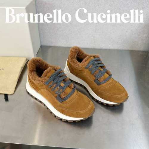 最高版本厂批价 Brunello Cucinelli 布鲁内罗 库奇内利 年新款女士 磨砂皮羔羊毛运动鞋 浓浓的冬季外观与Brunello Cucinelli的