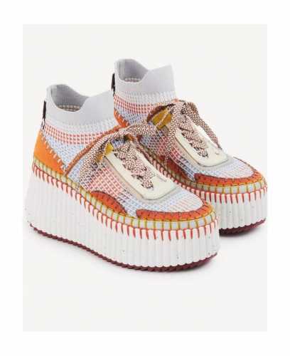 2054春夏chloe 克洛伊,高帮,Nama sneaker彩虹系列运动鞋、容祖儿和孙怡宋茜明星同款、原材料是可再生物料制作、全手工缝马克线、肉眼可见皆是手工