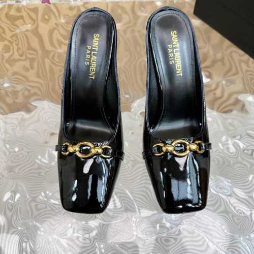 YSL 圣罗兰 SS2024夏季新品 走秀款高跟凉鞋 2024全新春夏系列后带方扣高跟凉鞋 ！ 尖头高跟拖鞋淡淡的夏日里怎么少得了一双仙女鞋 各种小裙子搭配起来
