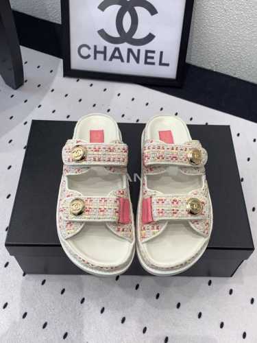 Chanel新款沙滩鞋 高版本出货 上脚舒适超显腿型 夏季出行旅游必备单品 高密度编织鞋面 羊皮垫脚 原版开模大底 Size: 35-39 40 41订做