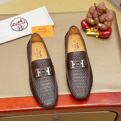 工厂P价 Hermes 爱马仕专柜同款经典套脚鞋1:1开模原单品质采用进口头层牛皮猪皮内里超高档男鞋皮鞋沉实稳重 非常特别2 色，可选！码数38-45