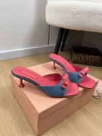 Miumiu缪缪 2025 miu家2025春夏新品 专柜最新爆款3D刺绣Logo 蝴蝶结 字母扣 小猫跟拖鞋系列 小红书力推爆款 原版购入开发 做货 Miu家