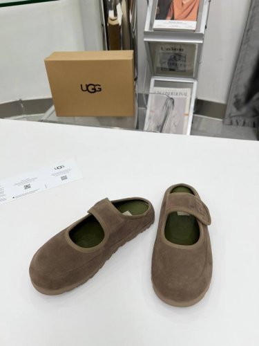 出厂 2025最火爆Ugg羊皮里玛丽珍 懒人小平底3色. 二代 拖鞋 长期主义松弛感拿捏 牛反绒搭配澳洲美利奴羊皮 质感超棒 穿脱很随意， Size：35-40