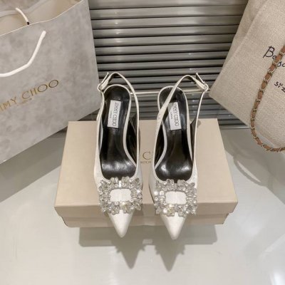 橙子出厂价p jimmy Choo 周仰杰 Jc水钻扣尖头高跟凉鞋 高跟鞋 细跟单鞋 跟高 6Cm 8Cm 码数 34-42