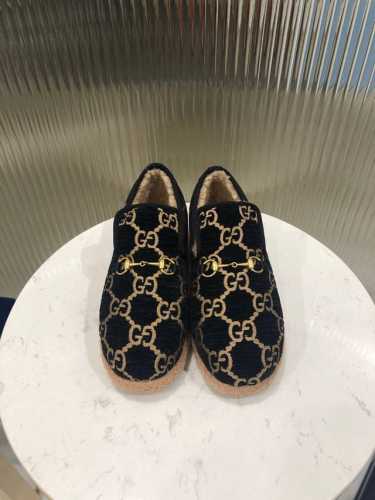 GUCCI 官网新款 女士 秋冬羊毛乐福鞋 毛呢面配五金澳洲羊皮毛一体泰迪卷羊毛内里 舒适保暖吸汗 ， 颜色：6色出 码数：35～41# 42码可定做