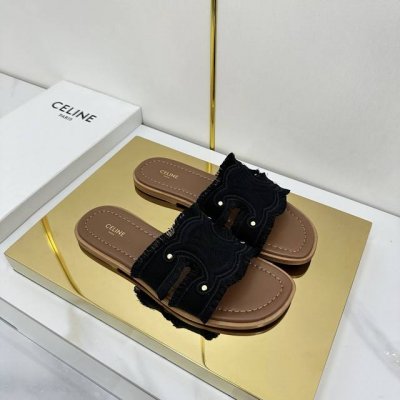 皮底 橡胶底250 celine 赛琳 2025春夏新品拖鞋鞋面采用原版刺绣工艺大底采用原版定制真皮大底一款时尚百搭值得你点燃整个夏季小红薯各大博主纷纷上脚 质