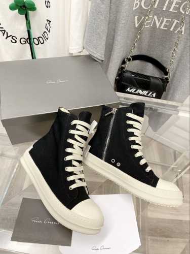 女 、男 瑞克.欧文斯 Rick Owens Vans年度鞋王07復刻 原厂台湾进口细纹布，高帮款帆布鞋后贴片款 22款透气软垫&高弹粉红色海绵，脚感舒适。TP