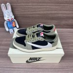 顶级版本Travis Scott X Jordan Air Jordan 1 Low Og 倒钩7.0 防滑 低帮 复古篮球鞋 男款 绿黑白。 码数：36-46