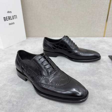 burlut* 布鲁提 手工擦色牛皮牛津鞋 男士正装鞋皮鞋 此款系带浅口鞋采用进口牛皮拼接手工擦色改色制作而成 是一款具有历史意义的标志性鞋履，成为Berlut - 点击图像关闭