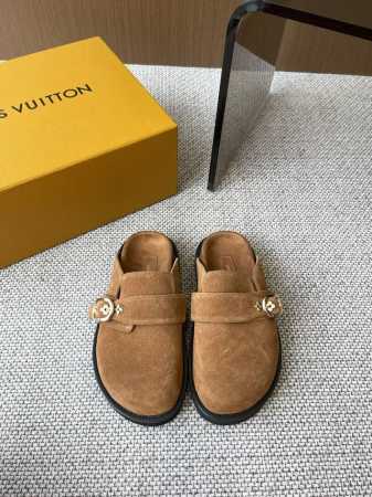 Louis Vuitton 路易威登 水台拖鞋 半包拖 L家25Ss新款勃肯毛拖鞋 新品 经典Monogram 大底发泡材质 加厚底台舒适度满分增高效果满分 内 - 点击图像关闭