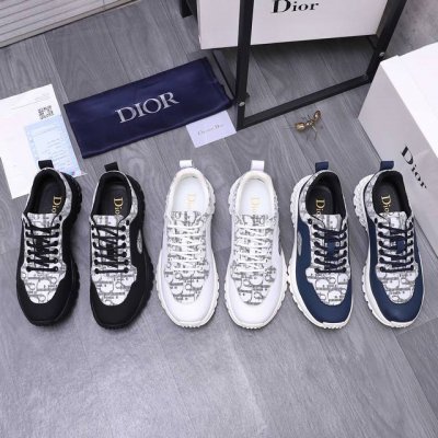 商品商标：Dior 迪奥 休闲鞋 正码码数: 38-44 商品材料：精选牛皮拼接网鞋面 弹力透气内里 橡胶大底