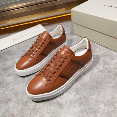 santoni 圣东尼 意大利男士手工小牛皮真皮大底正装高帮皮鞋，这个意大利纯手工鞋履品牌的每一双鞋设计简洁经典，上脚贵气奢华，鞋面面料采用进囗小牛皮，内里进囗