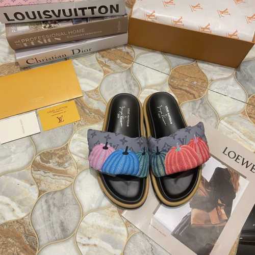 出厂 Louis Vuitton 路易威登 初夏专柜 官网同步 独家首发 Lv 南瓜 向日葵系列 面包拖 T台走秀款 小红书新潮穿搭 原版开模 代购版本 垫脚羊