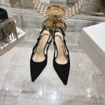 出厂 Dior 迪奥 2024春夏走秀新款Tribales系列女鞋 CD明星同款时尚尖头珍珠字母logo五金扣高跟一字单鞋 市面顶级高端版本 材质:原版定制进口