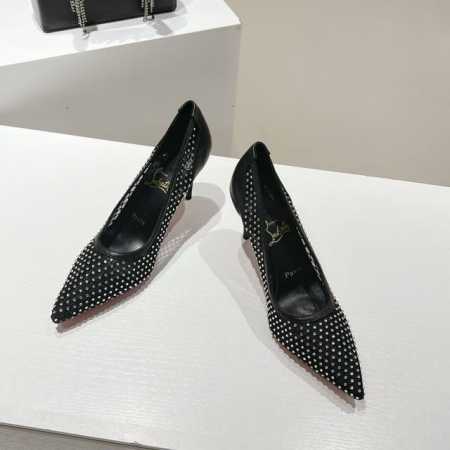 顶级版 原版盒 christian Louboutin S原版做货重工Cl 经典Apostropha Mesh Strass网纱高跟鞋 材质 进口网纱施华洛水晶 - 点击图像关闭