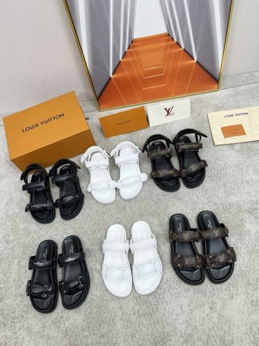 louis Vuitton2025.新款，路易威登春夏新款拖鞋火爆上市，1:1高级定制，秒杀一切仿品，原版开模Logo装饰，既时尚又美观，面料:进口牛皮，内里羊