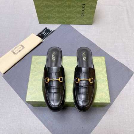 调工厂价 男装男鞋 运动原单 Gucci 古奇 2025四季新款半拖男鞋，面料意大利进口头层磨砂牛皮羊皮内里，原版五金扣 原版组合耐磨大底 实物拍摄 上脚十分舒 - 点击图像关闭