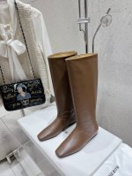 TheRow 秋冬新款方头弹力靴长靴 小羊皮面料 内里绵羊里 原版真皮大底 码数：35-39码 40定做