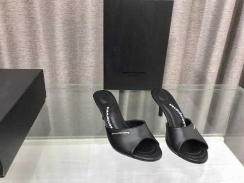 Alexander Wang 亚历山大王 春夏新款露趾高跟鞋 鞋面：牛皮 蓝牛仔 内里：进口羊皮里 垫脚：进口绸缎 牛皮 跟高：6.5Cm 10Cm 大底：意大