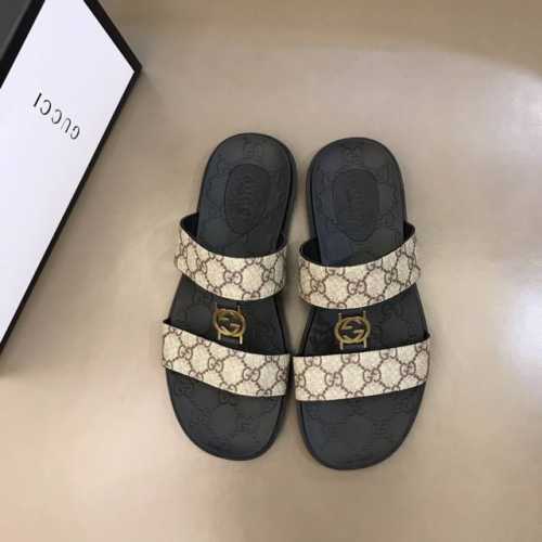Gucc* 新品男士拖鞋，高端精品，原版pvc帆布材质，精细做工，鞋底超软，休闲宽松舒适型，夏季必入哦！码数38-45