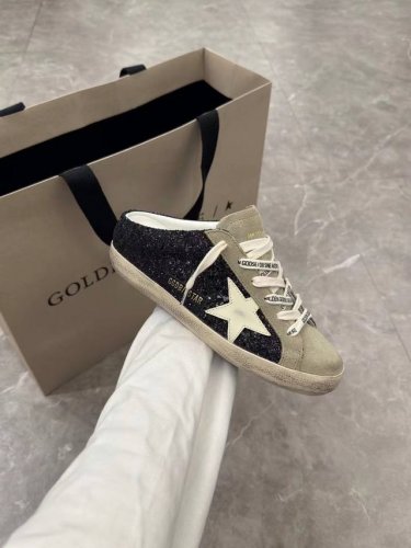 长期做货.订单询价 黑拼棕色半拖情侣款# Golden Goose Deluxe Brand 夏季新款Ggdb 小脏鞋拖鞋 snerkers系列鞋面原版定制牛仔