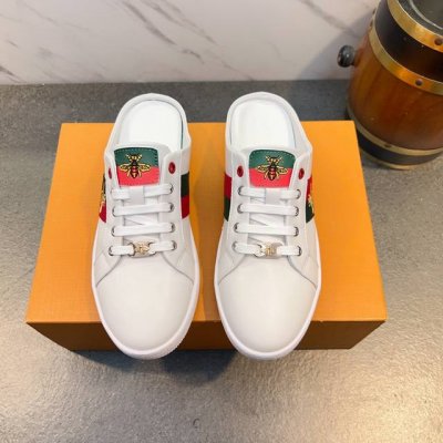 古奇 休闲半拖男鞋将尊贵品质与时尚质感完美融合 专属Logo 彰显品牌魅力原单品质，鞋面采用进口牛皮 透气潮流 经典高端大气上档次，男鞋履之首选不容错过，头层猪