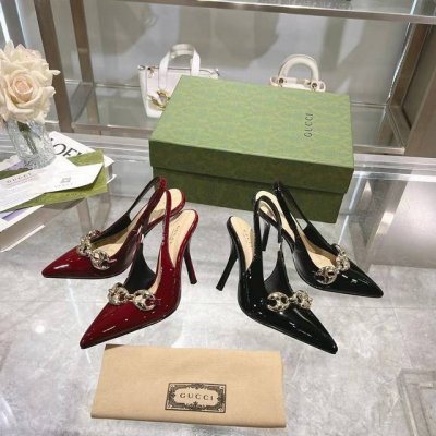 真皮底+50 . 新款！古奇 Guccⅰ 羊皮：内里和垫脚 跟高:10.5Cm 码数，35-42 40.41 42订做