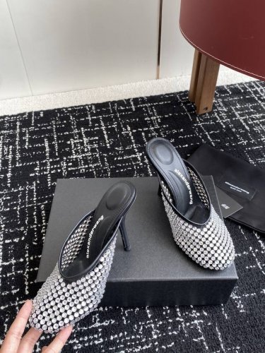 代购级 大王 25Ss 新款 Alexander Wang亚历山大王高跟鞋 女士奢侈品Alexande* Wang 原版1:1的 凹凸感带按摩的鞋垫配上注胶 L
