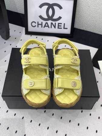 Chanel新款沙滩鞋 高版本出货 上脚舒适超显腿型 夏季出行旅游必备单品 原版牛子布鞋面 羊皮垫脚 原版麻绳大底 Size: 35-39 40 41订做 - 点击图像关闭
