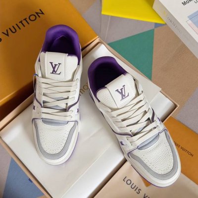 顶级版本： Lv Tarine路易威登l家 驴牌 情侣款 休闲 运动鞋 滑板鞋 原版购入开发 做货 本款 Lv Trainer 运动鞋再现设计师 Virgil