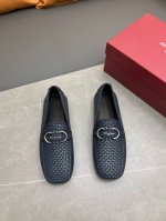 出厂价P Ferragam～ 码数：39-44 F家官网同步新品男士驾车豆豆鞋，最新购入原版顶级复刻，采用进口编织小牛皮材质搭配原版五金扣饰，牛皮内里 垫脚，原