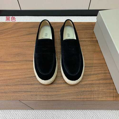 BRUNELL* CUCINELL* 男款麻绳底乐福鞋。简约时尚。鞋面牛京，牛皮内里，高密度弹力乳胶 可拆卸独立高弹力乳胶鞋垫 原版大底。 码数：39-46 3