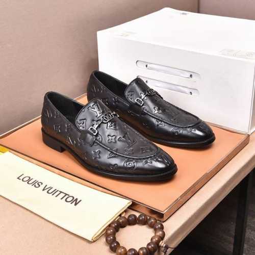 水染牛里 Louis Vuitton* 高端 路家 年专柜最新款 正装商务皮鞋原版最高品质！进口意大利小牛皮面料牛皮内里 原版大底 正装码数:3845