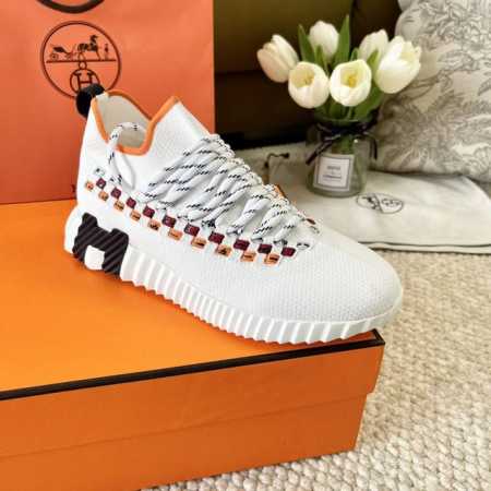 男码10 顶级版 Hermes 爱马仕 Flex系列 男女同款针织运动鞋 休闲鞋 饰有编织bolduc细节 尺码：女码 35-41 40、41、不退换 男码 3 - 点击图像关闭