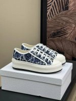 低帮系列出厂340 顶级版本 Dior迪奥Walk'n系列 老花 刺绣 厚底帆布鞋 休闲运动鞋蓝色菱格刺绣 原版购入开发 做货 这款 Walk'n'dior 厚