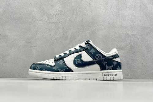 400 現貨 终端放店 Xc版 Nk Sb Dunk Low Lv联名-深蓝印花 周年高端定制 低帮休闲板鞋 #定制鞋盒 大厂纯原品质出货 超高清洁度 皮料切割