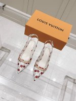 l V 村上隆联名 系列 顶级品质 louis Vuitton Ss25 New Arrival lv.2025春夏系列 尖头高跟鞋新品 鹰嘴小尖头搭配镂空皮条