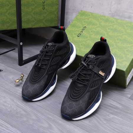 商品商标：Gucci 古驰 休闲鞋 正码码数 38-44 商品材料：精选牛皮拼接网鞋面 网布内里 橡胶大底 - 点击图像关闭