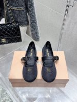 出厂 Miu Miu 镂空编织芭蕾鞋单鞋缪缪女士一字带装饰网纱面芭蕾舞平底鞋 Miu Mi*2025春夏芭蕾网纱平底玛丽珍乐福鞋平底Zp开发 原版秒杀市面版本