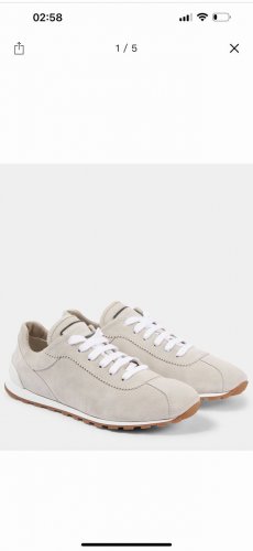 bc礼物早春新品]Brunello Cucinelli 女士小牛皮拼接休闲运动鞋 舒适百搭 装饰镶珠运动鞋 鞋面：一比一复刻高丝光、牛皮拼接特殊材料 搭配五金链