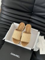 Chanel 25P新款双C编织拖鞋 新编织面料 编织鞋面 内里羊皮 原版大底 Size:35-39 其他码数定做