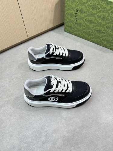 Gucci 古驰 -高端品质 原单休闲运动鞋 -鞋面：纳帕小牛皮、品牌高丝光网帆布、鞋身、鞋舌；车缝品牌塑胶Logo模块 -内里：品牌帆布，垫脚；水染牛皮 -大