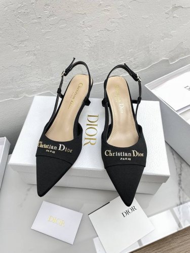Dior 迪奥 25 春夏新品 My Dior 尖头字母扣后空高跟鞋 bs代购级别 高级感十足 国内外博主刷爆的一款 复古又时髦 上脚美炸了 官网主推款 鞋面