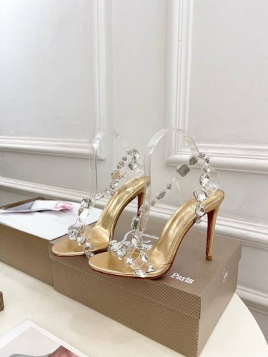 christian Louboutin路铂廷Cl 红底鞋 25Ss最新Just Jewel透明带水晶钻高跟凉鞋系列 魅惑华丽的顶级硬货上新 bs明星同款 平台主